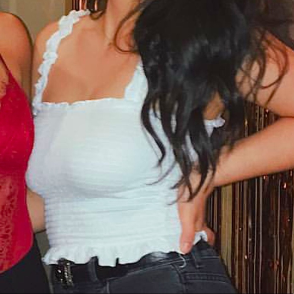 Ruffle Straps Smocked Top